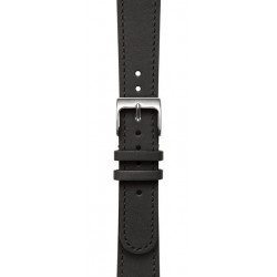 Bracelet cuir Boucle Acier - 18mm - Black